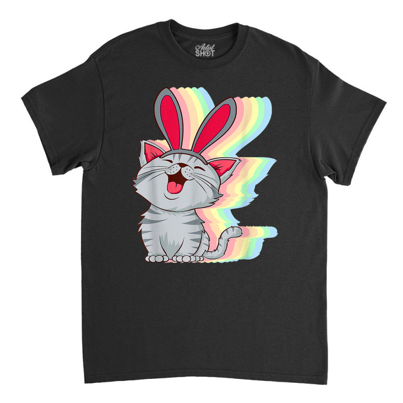 Cat Bunny Ears Easter Day Cute Pet Kitten Lover Boys Girls Classic T-shirt by Claire J Tinsley | Artistshot