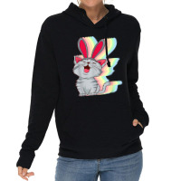 Cat Bunny Ears Easter Day Cute Pet Kitten Lover Boys Girls Lightweight Hoodie | Artistshot