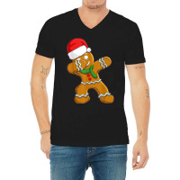 Dabbing Gingerbread Santa Christmas Kids Boys Xmas Cookie V-neck Tee | Artistshot