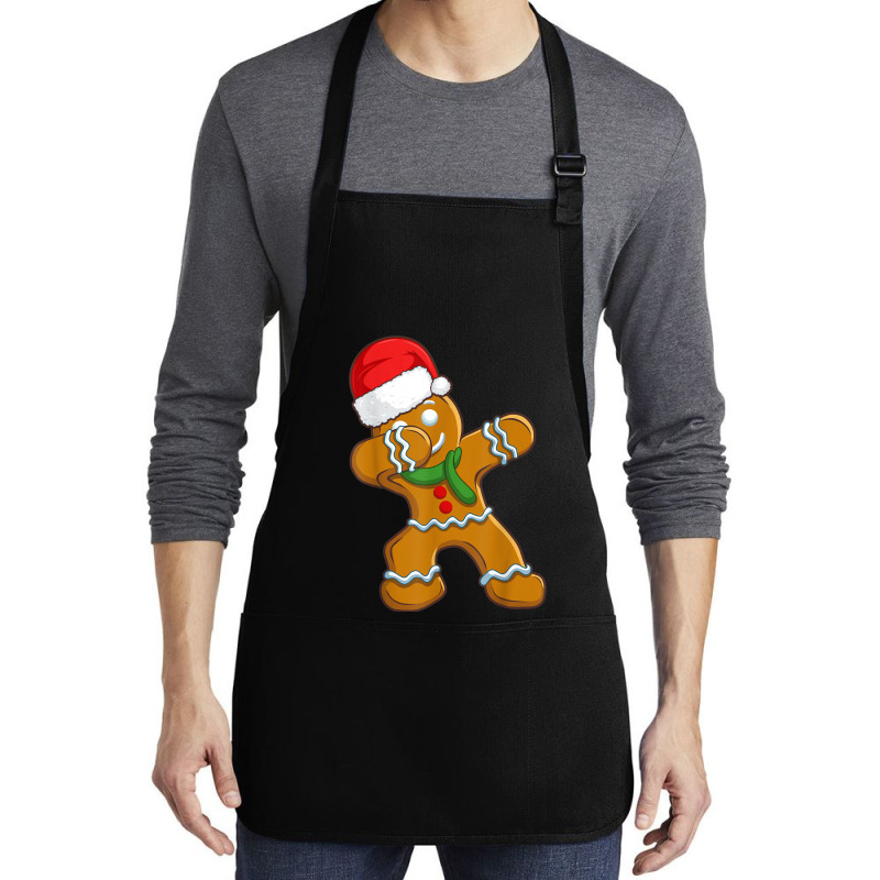 Dabbing Gingerbread Santa Christmas Kids Boys Xmas Cookie Medium-length Apron | Artistshot