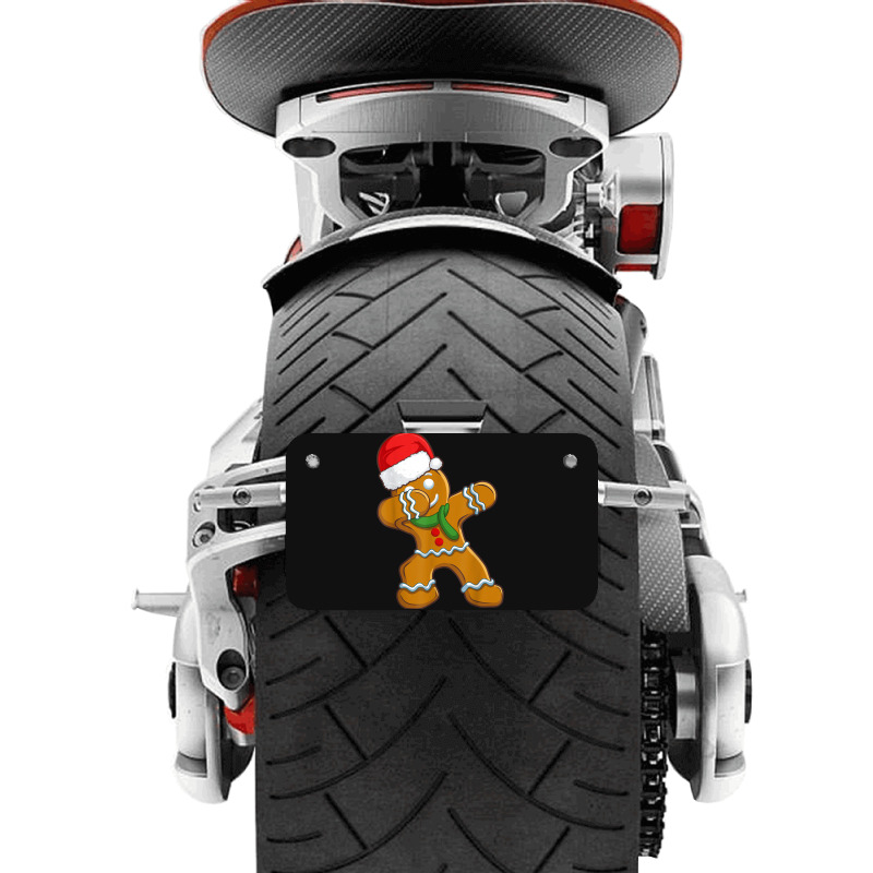 Dabbing Gingerbread Santa Christmas Kids Boys Xmas Cookie Motorcycle License Plate | Artistshot