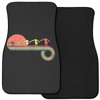 Gymnast Girl Exercise Retro Vintage Sunset Rainbow Color Front Car Mat | Artistshot