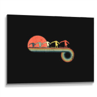 Gymnast Girl Exercise Retro Vintage Sunset Rainbow Color Metal Print Horizontal | Artistshot