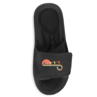 Gymnast Girl Exercise Retro Vintage Sunset Rainbow Color Slide Sandal | Artistshot