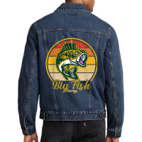 Mens Big Fish Energy Fishing Gifts For Men Dads Men Denim Jacket | Artistshot