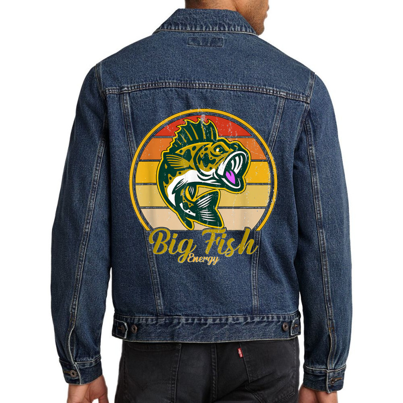 Mens Big Fish Energy Fishing Gifts For Men Dads Men Denim Jacket | Artistshot