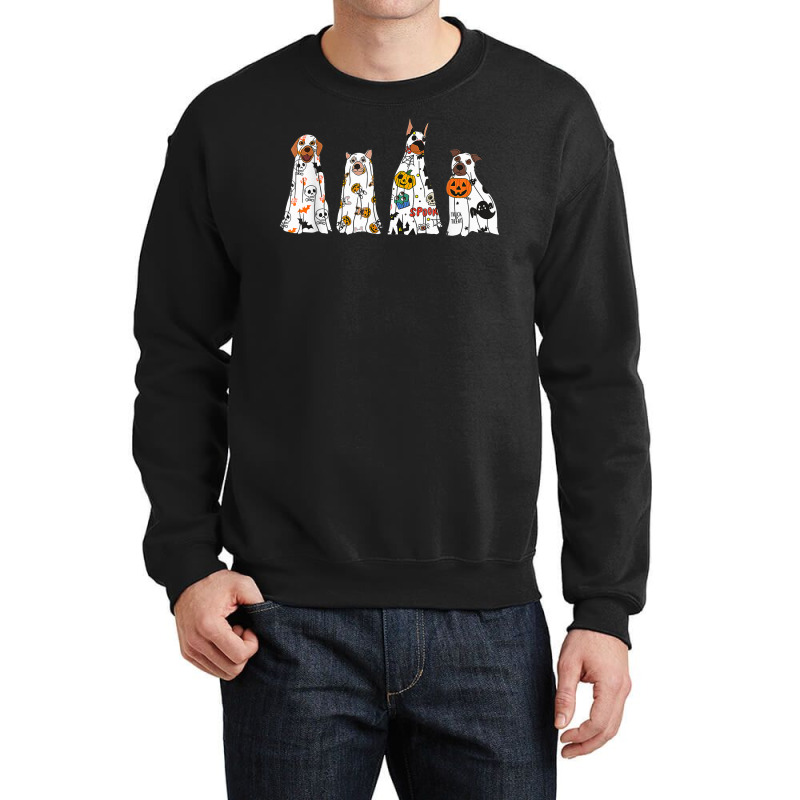 Dog Ghost Spooky Season Ghost Halloween Groovy Retro Crewneck Sweatshirt | Artistshot