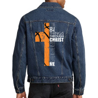 Christian Basketball Teen Boys Men Religious Verses Men Denim Jacket | Artistshot