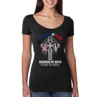 Dominican By Blood American By Birth Dominican Republic Flag T Shirt Women's Triblend Scoop T-shirt | Artistshot