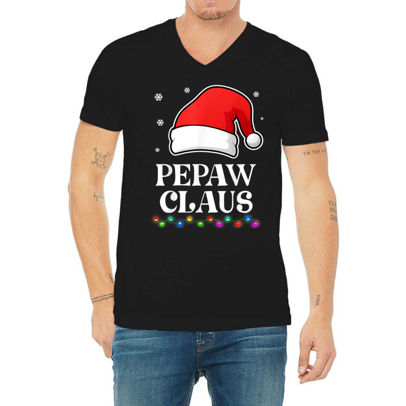 Pepaw Claus Christmas Funny Family Matching Pajamas V-neck Tee | Artistshot