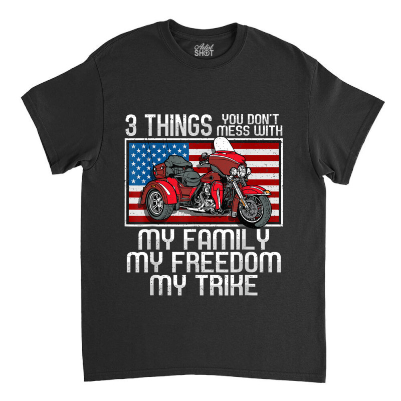 Motorcycle Trike American Biker Rules Classic T-shirt by MaraRojas | Artistshot