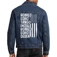 Phonetic Alphabet Airplane Pilot Vintage Aviation Patriotic T Shirt Men Denim Jacket | Artistshot