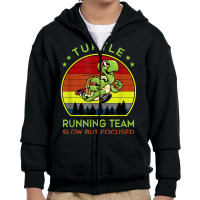 Turtle Running Team Slow But Focused Vintage Youth Zipper Hoodie | Artistshot