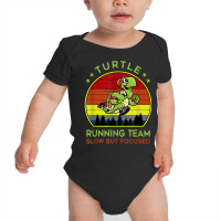 Turtle Running Team Slow But Focused Vintage Baby Bodysuit | Artistshot