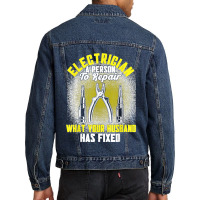 Mens Electrician A Person To Repair Electrician Men Denim Jacket | Artistshot