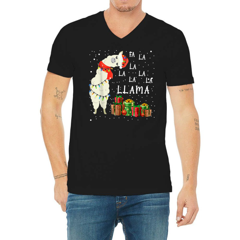 Fa La La Llama Funny Christmas Women Men Kids Costume V-neck Tee | Artistshot