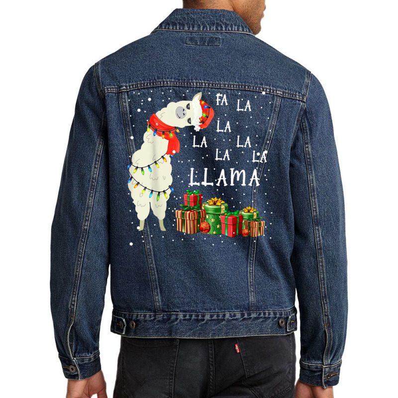 Fa La La Llama Funny Christmas Women Men Kids Costume Men Denim Jacket | Artistshot