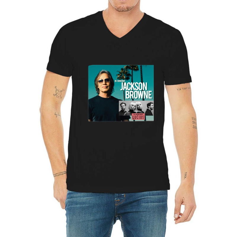 Jackson Browne 2019 V-Neck Tee by cm-arts | Artistshot