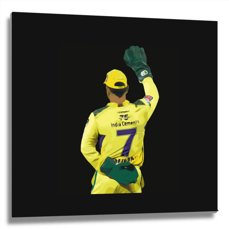 Ms Dhoni Chennai Super Kings Csk Wallpaper Whistlepodu Classic Metal Print Square | Artistshot