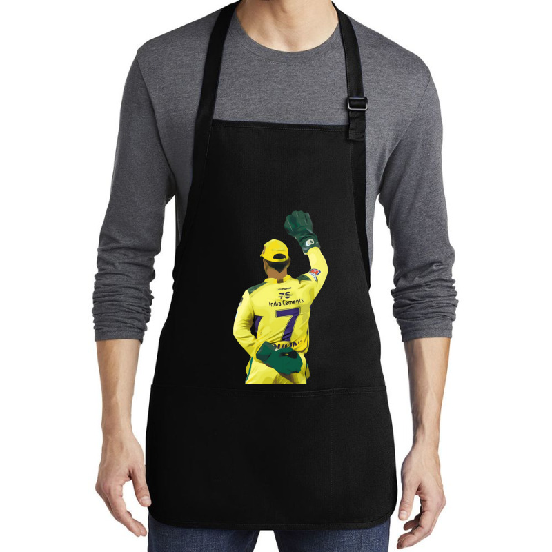 Ms Dhoni Chennai Super Kings Csk Wallpaper Whistlepodu Classic Medium-length Apron | Artistshot