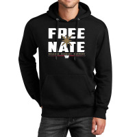 Free Nate (white On Black) Unisex Hoodie | Artistshot