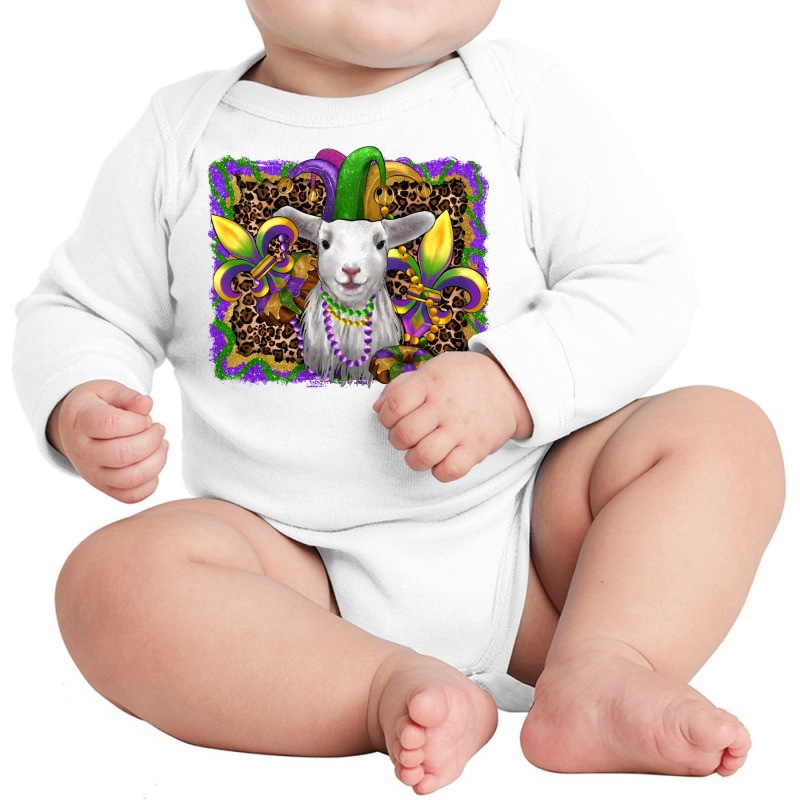 Mardi Gras Baby Sheep King Cake Fleur De Lis Long Sleeve Baby Bodysuit | Artistshot