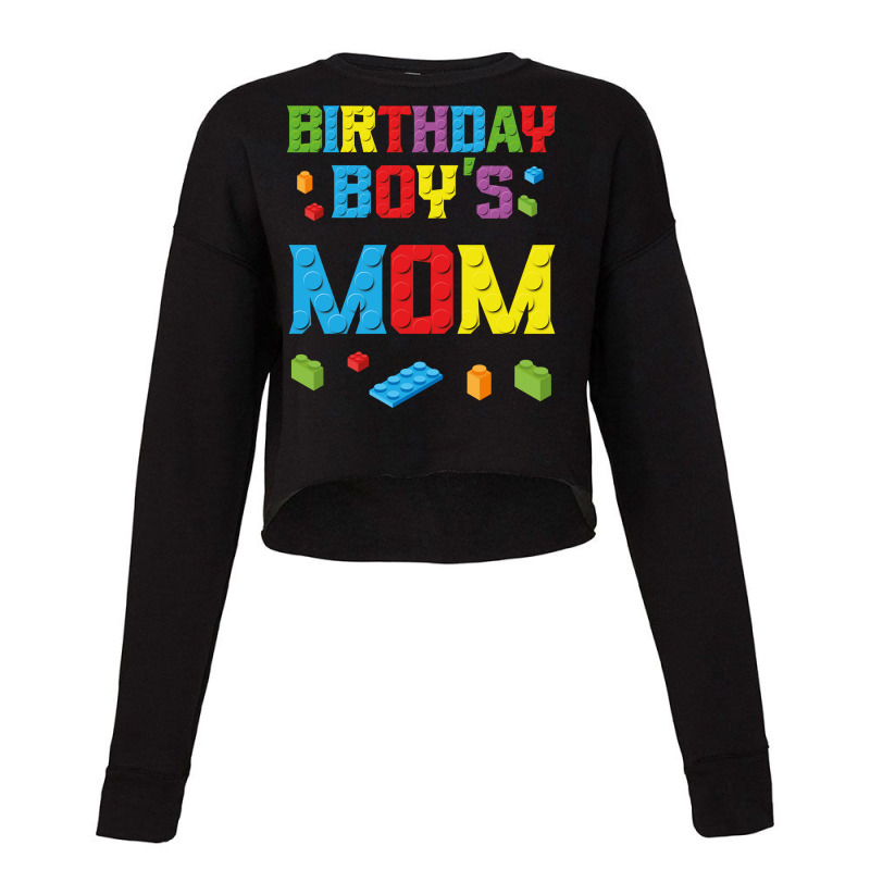 Master Builder Birthday Boy's Mom Building Bricks Blocks Long Sleeve T Cropped Sweater by vaeriburaeme | Artistshot