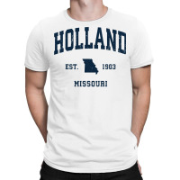 Holland Missouri Mo Vintage Athletic Navy Sports Design Long Sleeve T T-shirt | Artistshot