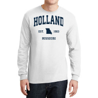 Holland Missouri Mo Vintage Athletic Navy Sports Design Long Sleeve T Long Sleeve Shirts | Artistshot