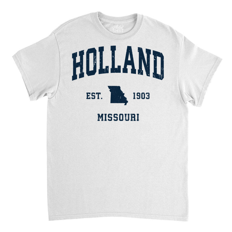 Holland Missouri Mo Vintage Athletic Navy Sports Design Long Sleeve T Classic T-shirt | Artistshot