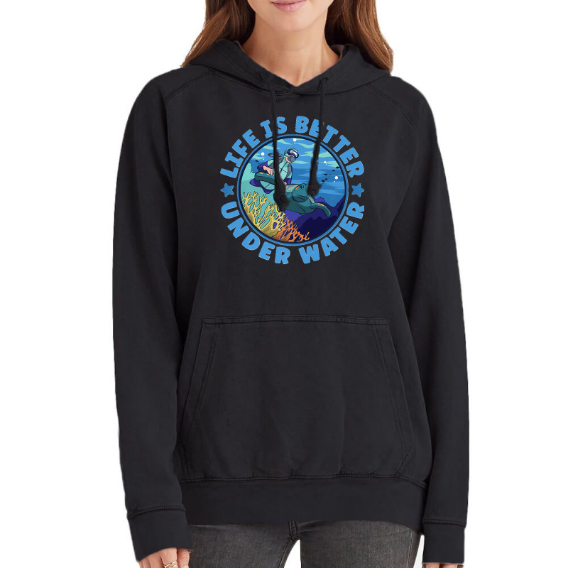 Life Is Better Under Water Marine Biology Scuba Diver Premium Vintage Hoodie | Artistshot