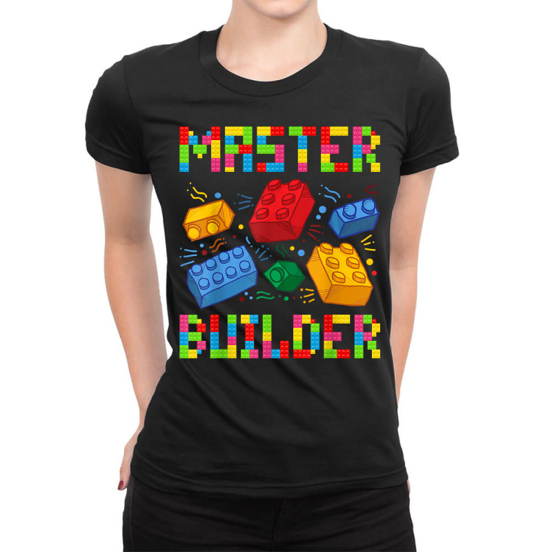 Brick Builder Funny Blocks Building Master Gift Boys Girls T Shirt Ladies Fitted T-Shirt by cm-arts | Artistshot