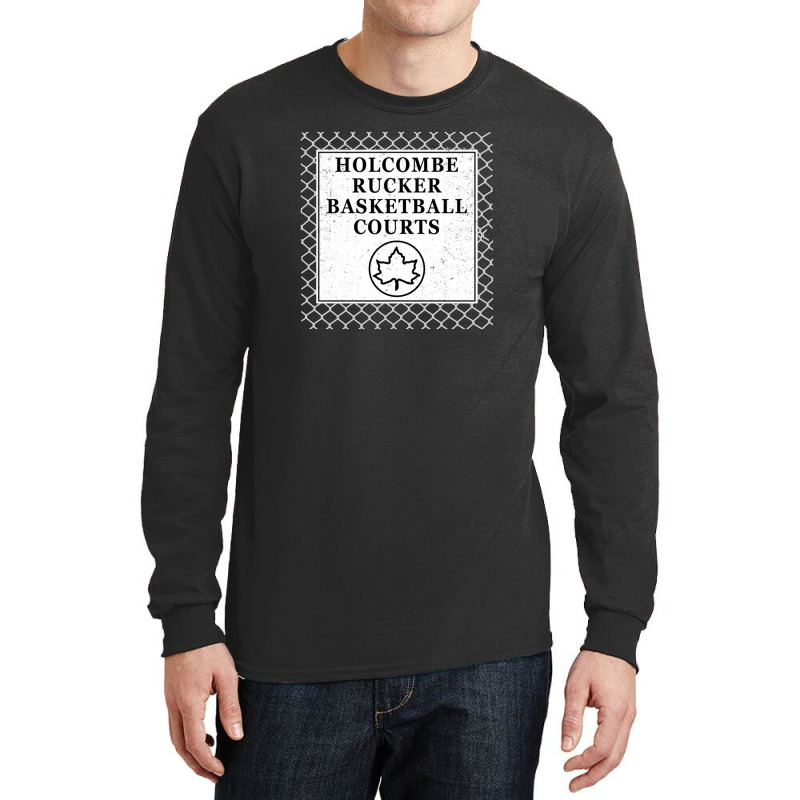 Holcombe Rucker Basketball Courts Park Sign On Chain Link Fence Long Sleeve Shirts by cm-arts | Artistshot