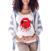 Tongue Licking Red Melting Lips Tank Top Maternity Scoop Neck T-shirt | Artistshot