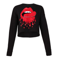 Tongue Licking Red Melting Lips Tank Top Cropped Sweater | Artistshot