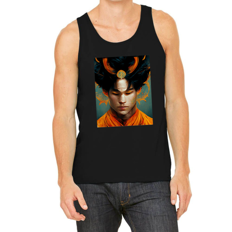 Goku Realistic Portrait Digital Art 3 Friend Tank Top | Artistshot