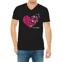 Leopard Heart Stethoscope Oncology Nurse Valentines Day V-neck Tee | Artistshot