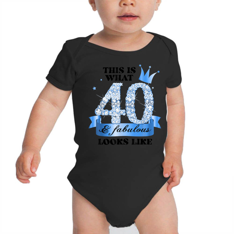 40 & Fabulous I Blue White Party Group Candid Photo Outfit Baby Bodysuit | Artistshot