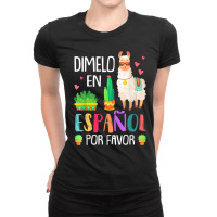 Womens En Espanol Por Favor Bilingual Spanish Teacher Gifts Ladies Fitted T-shirt | Artistshot