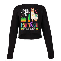 Womens En Espanol Por Favor Bilingual Spanish Teacher Gifts Cropped Sweater | Artistshot