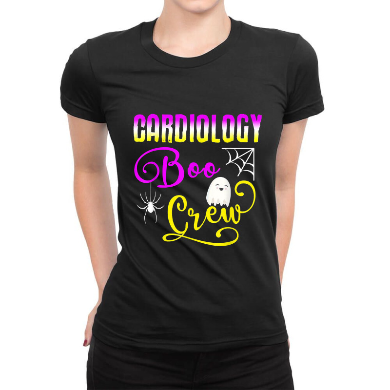 Cardiology Boo Crew Spider Ghost Halloween Halloween Ladies Fitted T-Shirt by WillettaIngber | Artistshot