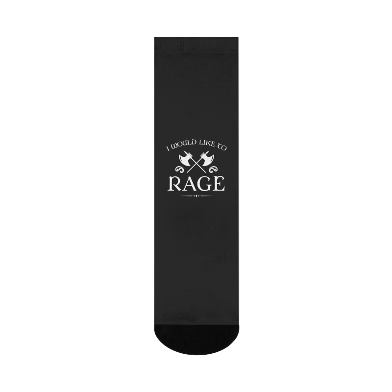 Barbarian - I Would Like To Rage Crew Socks by cm-arts | Artistshot