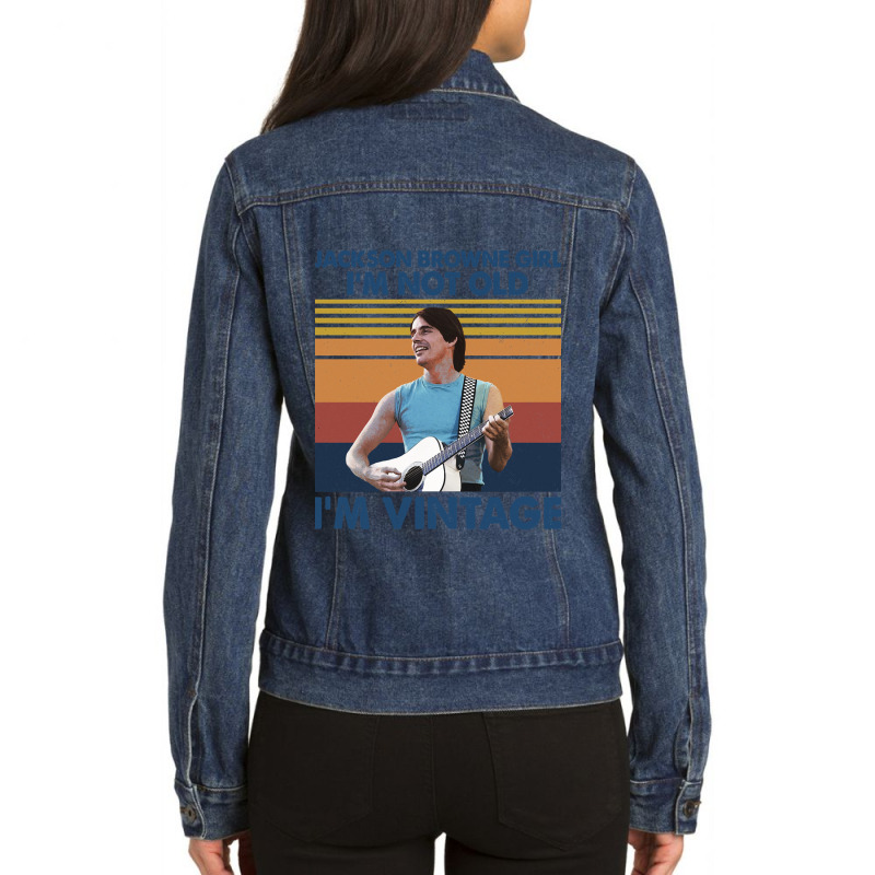 Great Men Women Rock Browne Jackson Cute Photographic Ladies Denim Jacket by cm-arts | Artistshot