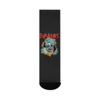 Zombie Brains Monster   Halloween Zombie Crew Socks | Artistshot