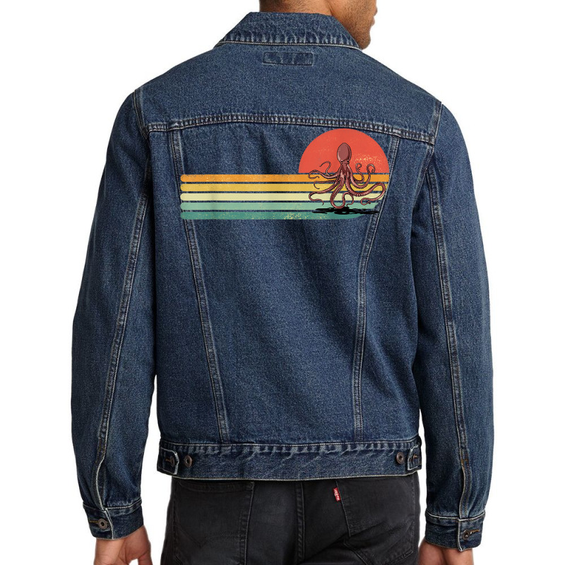 Retro Vintage Octopus Kraken Sea Life Marine Octopus Lover T Shirt Men Denim Jacket | Artistshot