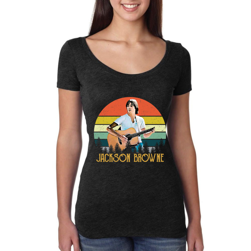 Jackson Browne Vintage Retro 70s Women's Triblend Scoop T-shirt by cm-arts | Artistshot