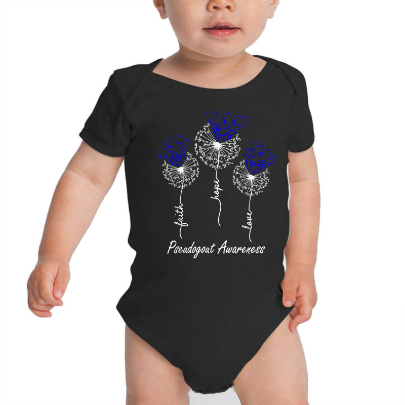 Pseudogout Awareness Faith Hope Love Dandelion T Shirt Baby Bodysuit by cm-arts | Artistshot