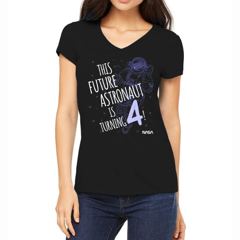 This Future Astronaut Is Turning 4 Outline Sketch Women's V-Neck T-Shirt by ledo | Artistshot