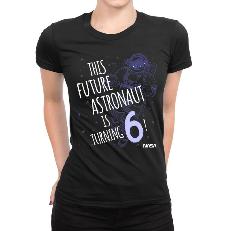 This Future Astronaut Is Turning 6 Outline Sketch Ladies Fitted T-Shirt by ledo | Artistshot