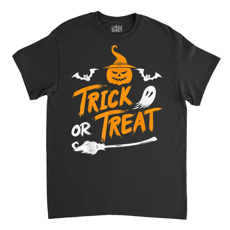 Spooky Witch Pumpkin Ghost Horror Trick Or Treat Halloween Classic T-shirt by Color | Artistshot